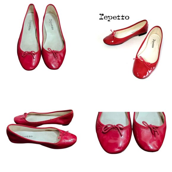 Repetto Cendrillon ballet Red Enamel Limited Edition Rare Popular Size 39 EU - Picture 1 of 13